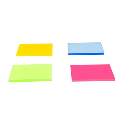 Fluorescent plates, RGBY set, 50 mm x 50 mm