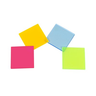Fluorescent plates, RGBY set, 50 mm x 50 mm