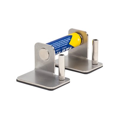 Clip terminal for 1.5 V batteries, magnetic