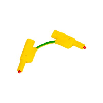 Safety connection cable, yellow/green, 3 cm