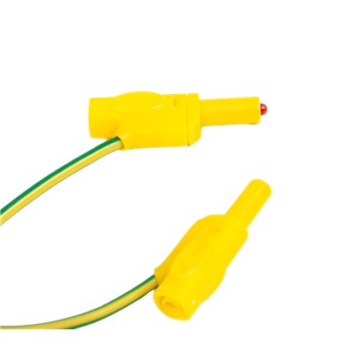 Safety connection cable, yellow/green, 25 cm