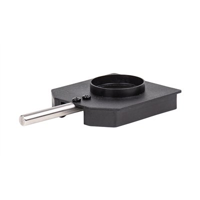 Holder for lenses in mounts and round apertures, with stem