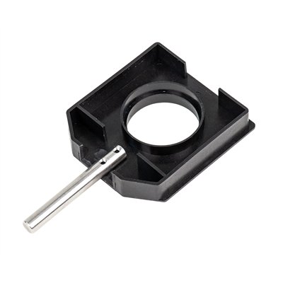 Holder for lenses in mounts and round apertures, with stem